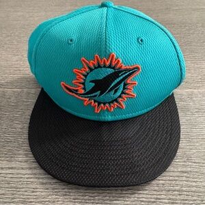 Miami Dolphins Men's Size M/L New Era Snapback Hat Turquoise Black 9FIFTY NFL